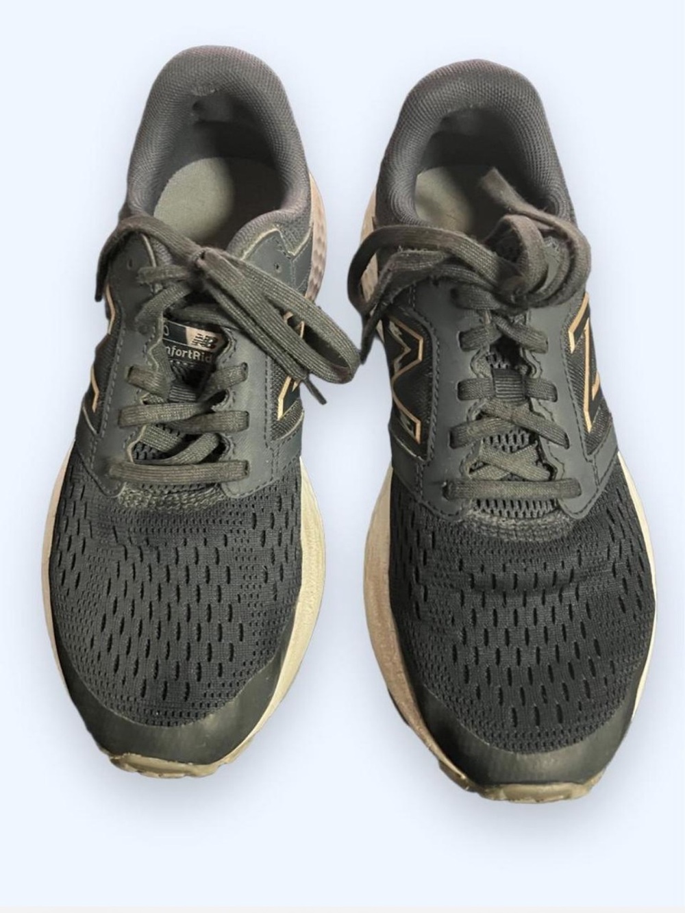 New Balance Men’s Black Running Shoes with Tan Accents